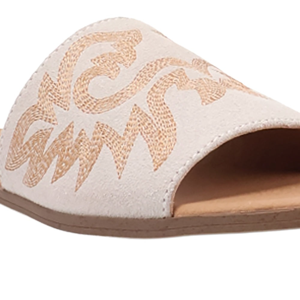Lasso Embroidered Slide Sandals