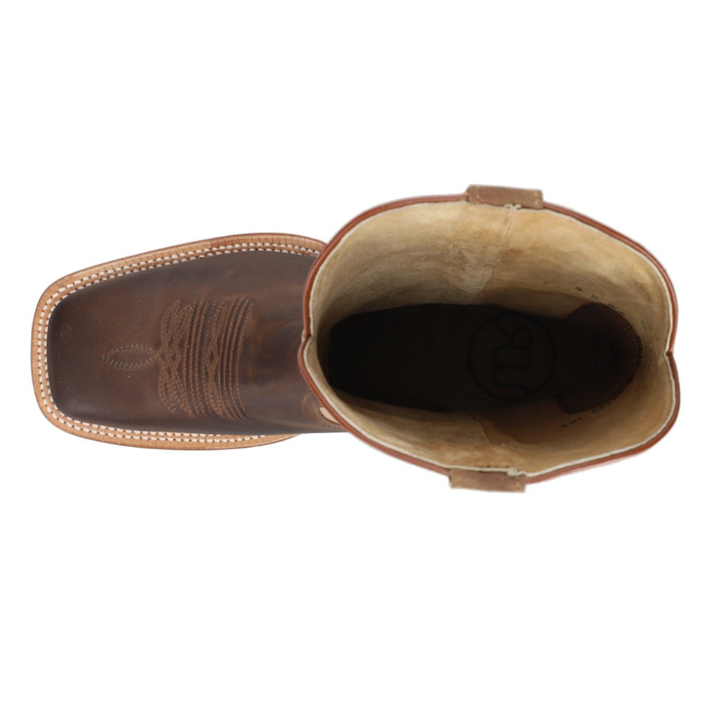 Goat Embroidered Wide Square Toe Cowboy Boots