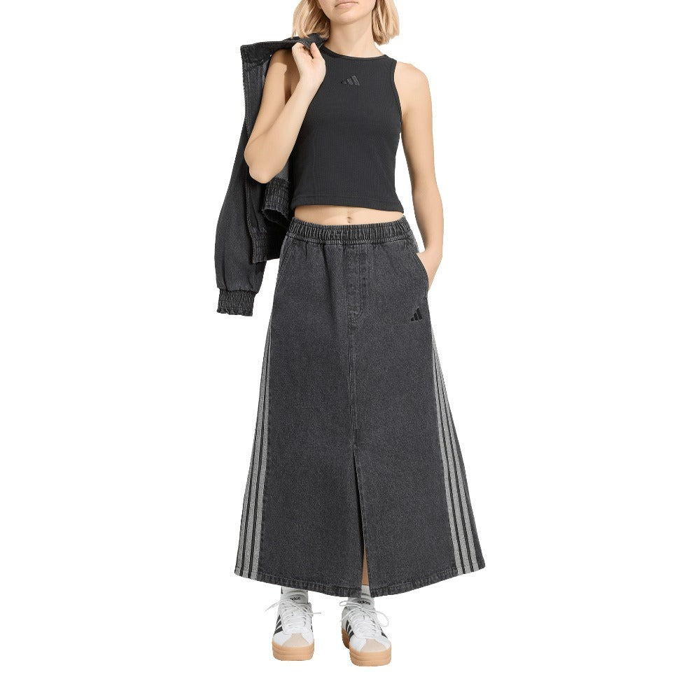 Stadium Washed Denim Loose Fit Skirt