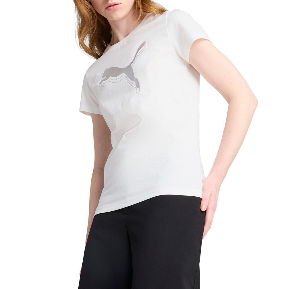 Essentials Metallic Logo Crew Neck Short Sleeve T-Shirt