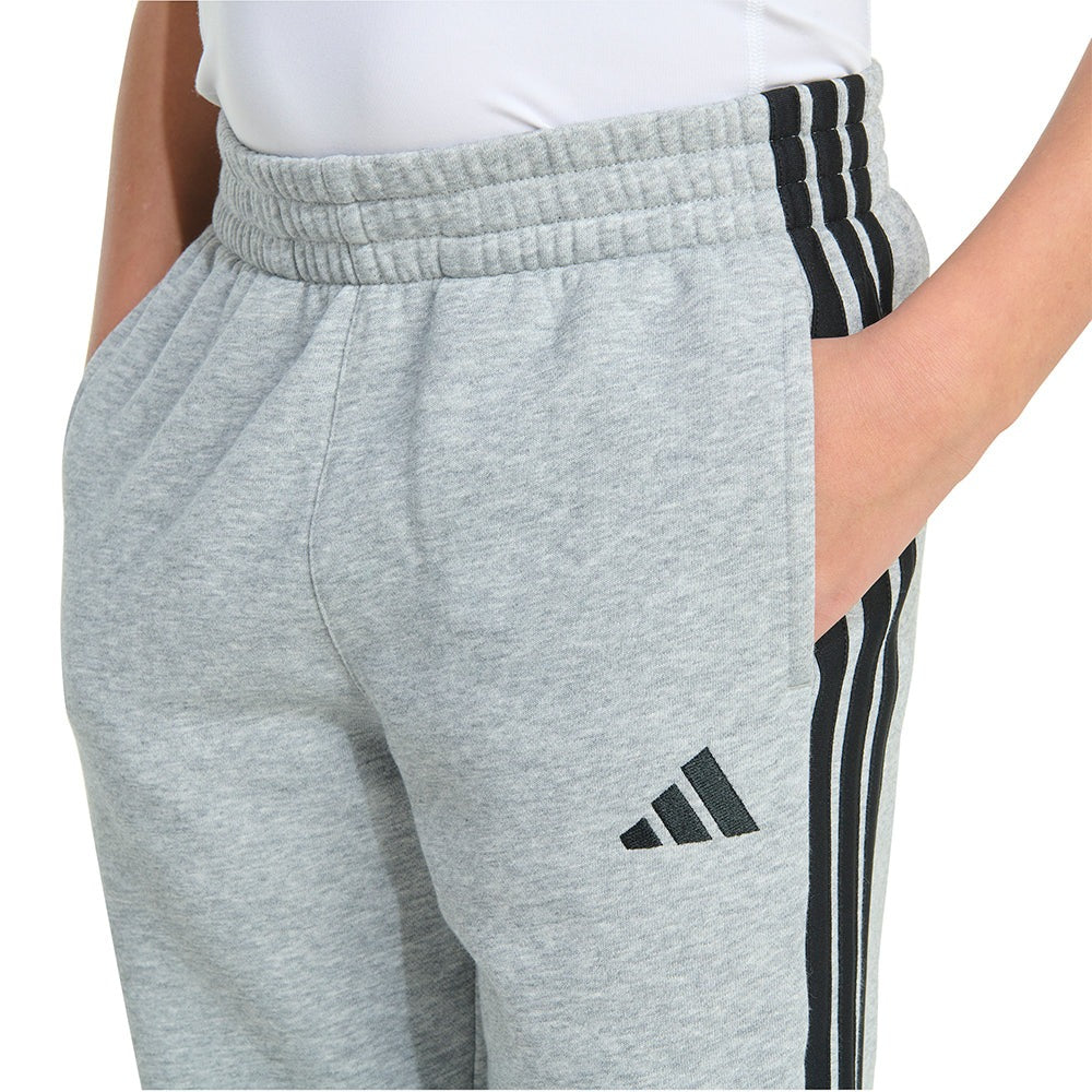 Elastic Waistband Essential 3-Stripes Fleece Cuffed Heather Jogger
