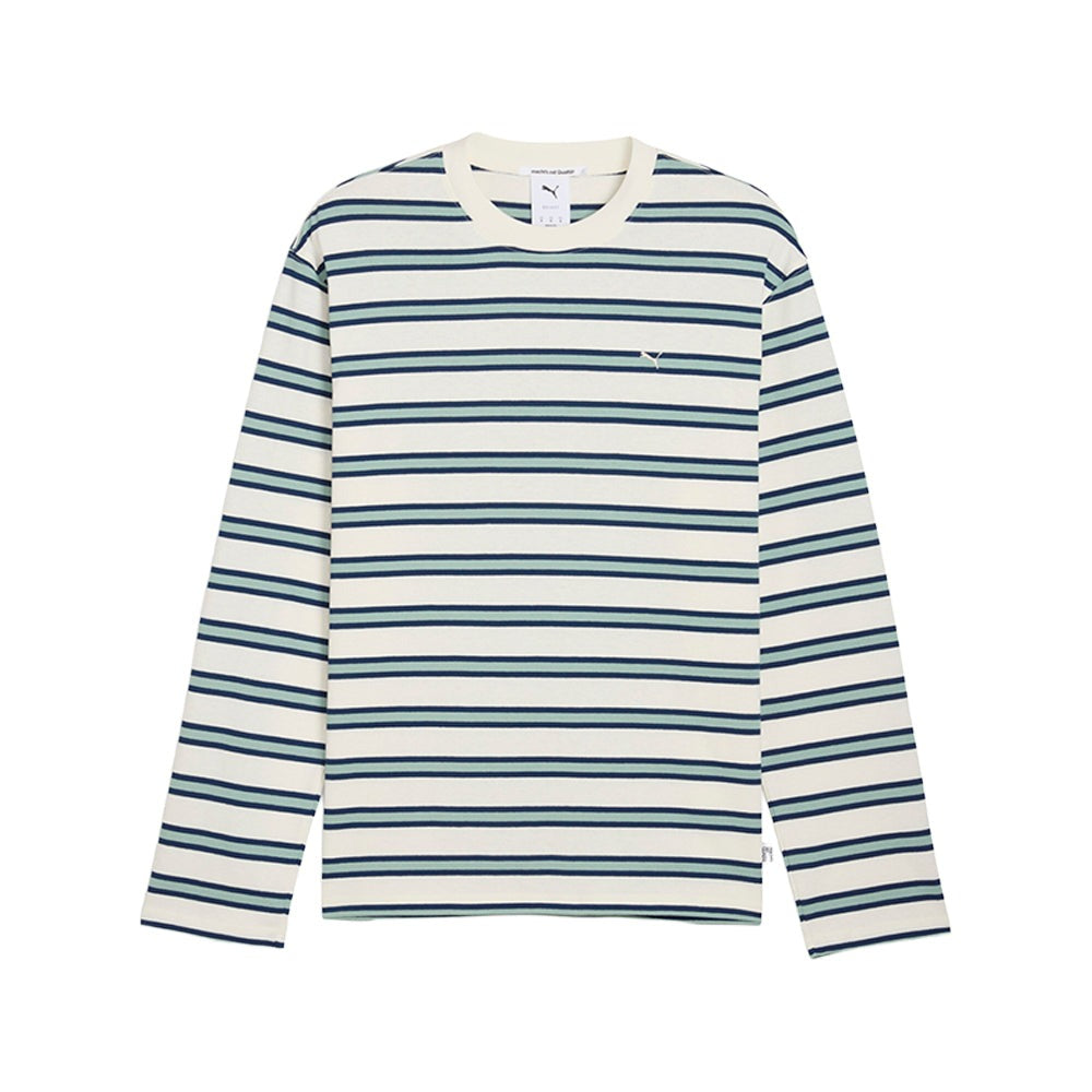 MMQ Striped Crew Neck Long Sleeve T-Shirt