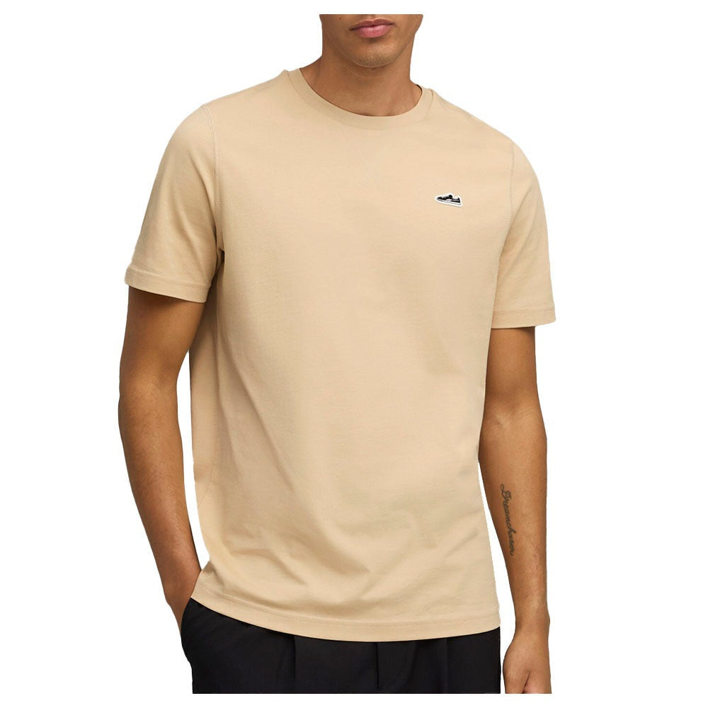 Wardrobe Essentials Suede Crew Neck Short Sleeve T-Shirt