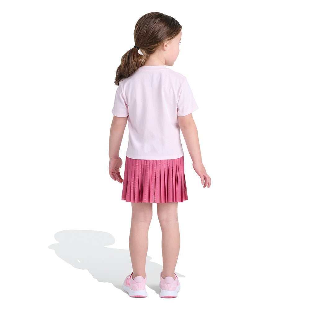 Two-Piece Short Sleeve Tee and Mesh Skort Set