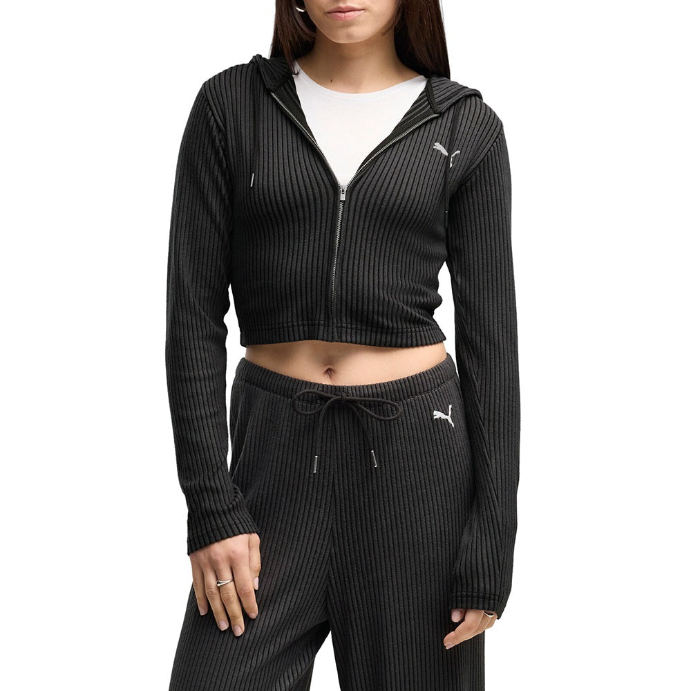 Essentials Ribbed Full-Zip Soft Touch Hoodie
