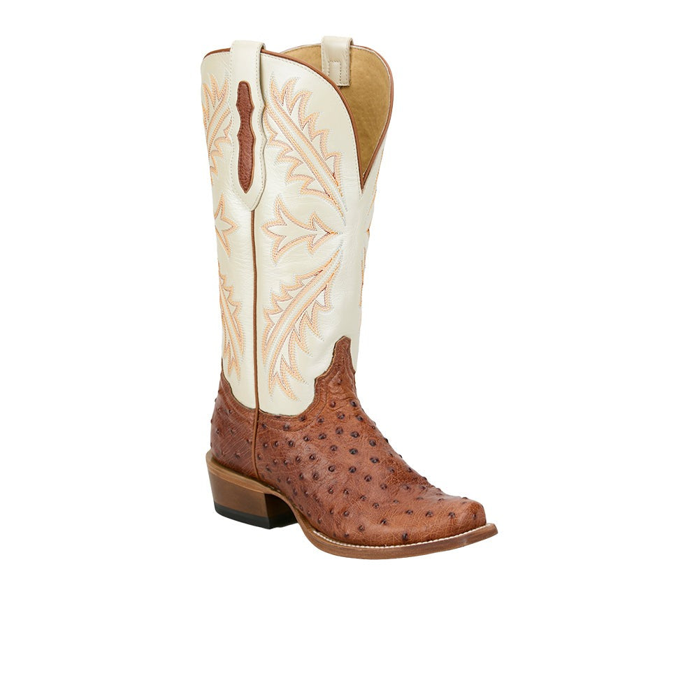 Ranchero Amber Ostrich Square Toe Cowboy Boots