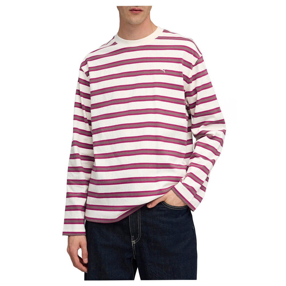 MMQ Striped Crew Neck Long Sleeve T-Shirt