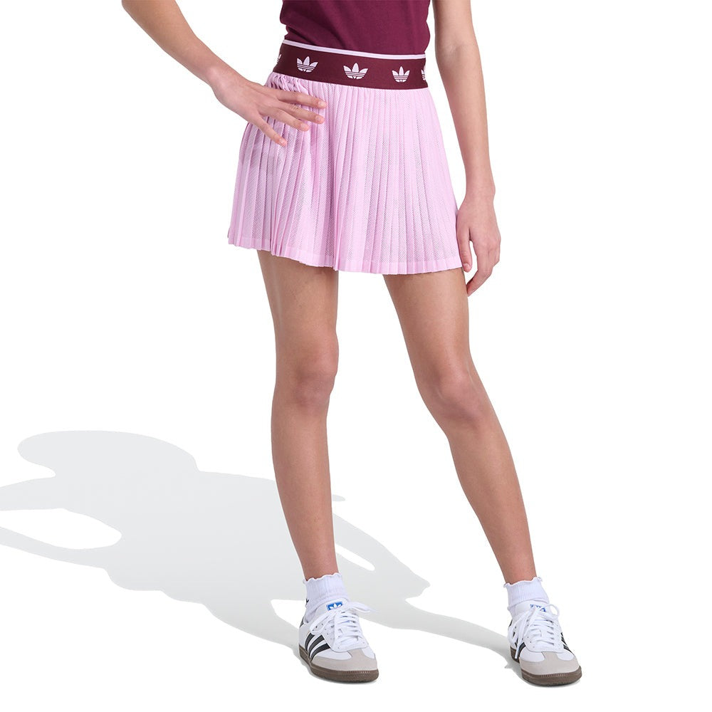 Originals Trefoil Printed Elastic Waistband Mesh Skirt