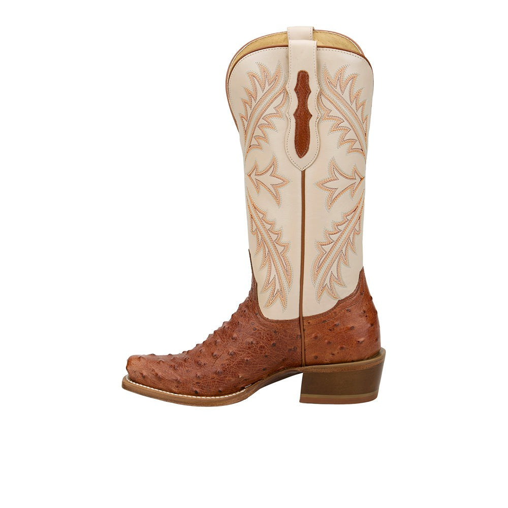 Ranchero Amber Ostrich Square Toe Cowboy Boots