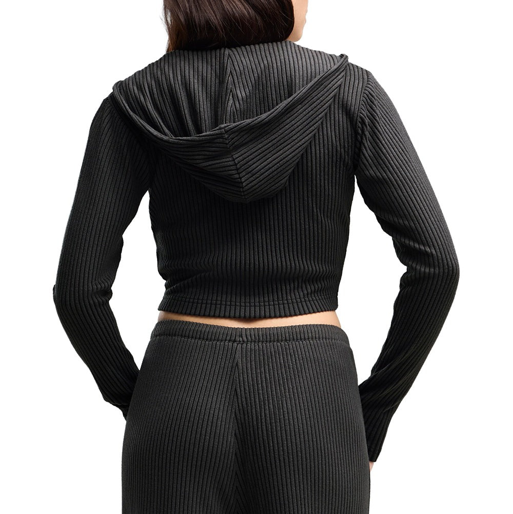Essentials Ribbed Full-Zip Soft Touch Hoodie