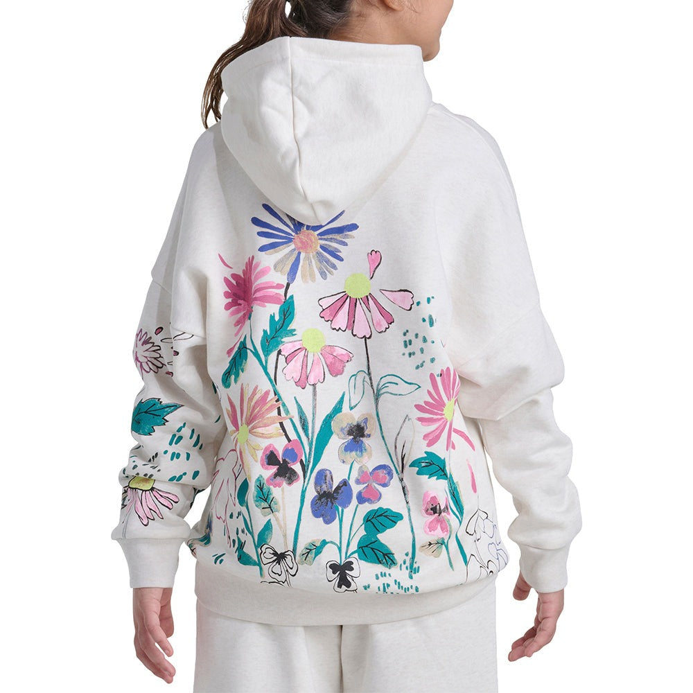 Long Sleeve Graphic Fleece Hooded Heather Pullover