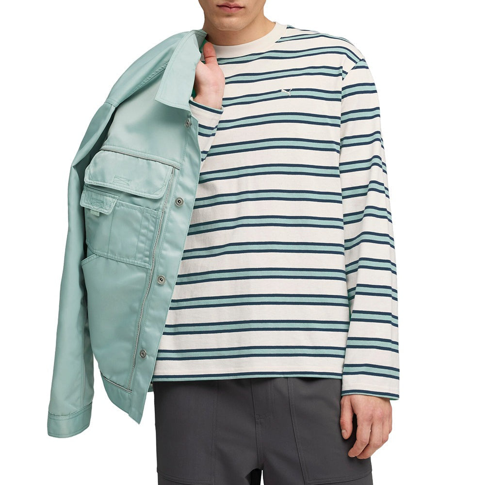 MMQ Striped Crew Neck Long Sleeve T-Shirt