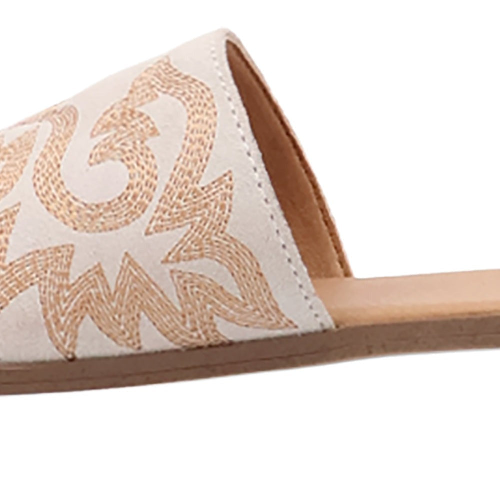 Lasso Embroidered Slide Sandals