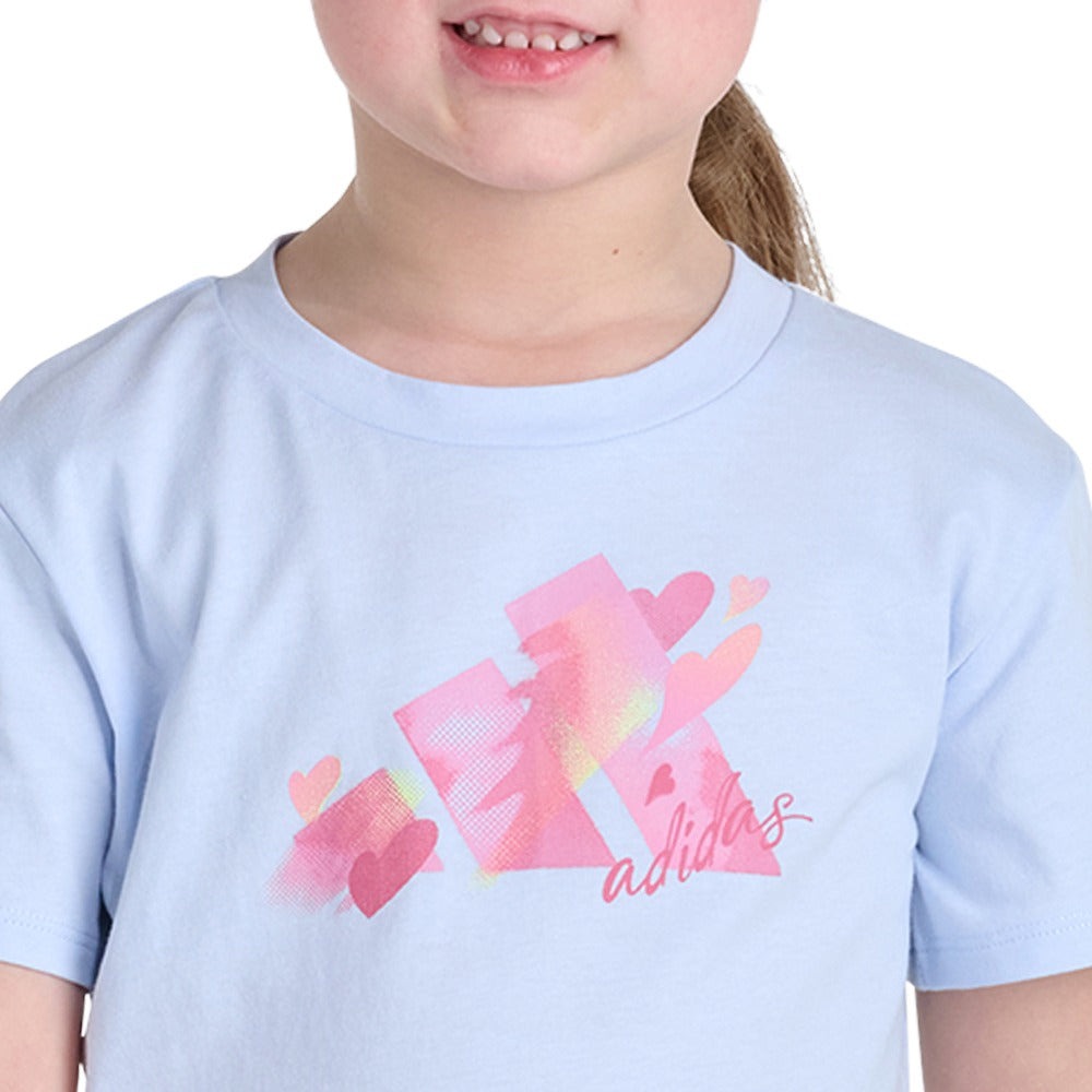 2-Piece Short Sleeve Tee and Printed Flounce Skort Set (Youth)
