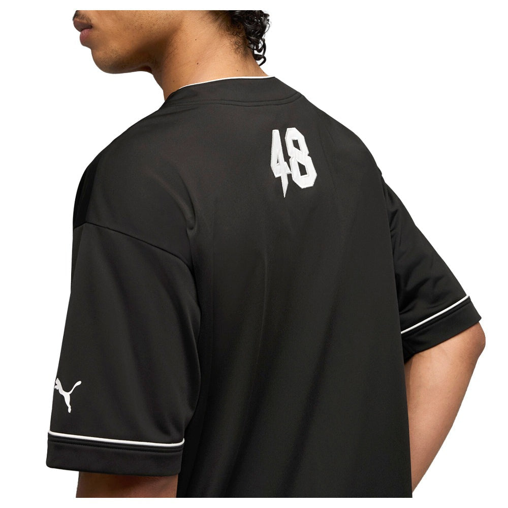 Oversized V-Neck Short Sleeve Baseball Jersey