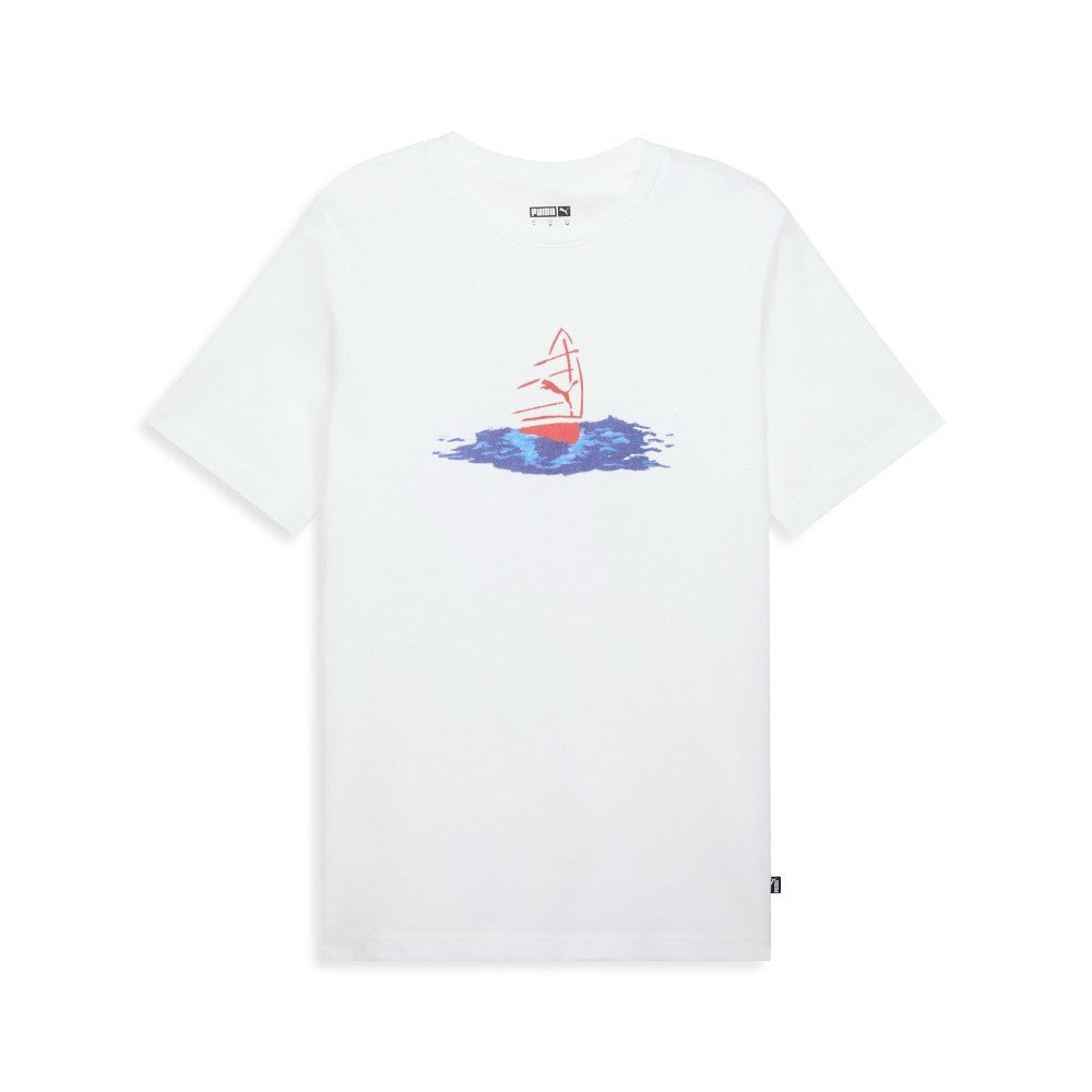 NYC Boat Racing Graphic Crew Neck Short Sleeve T-Shirt