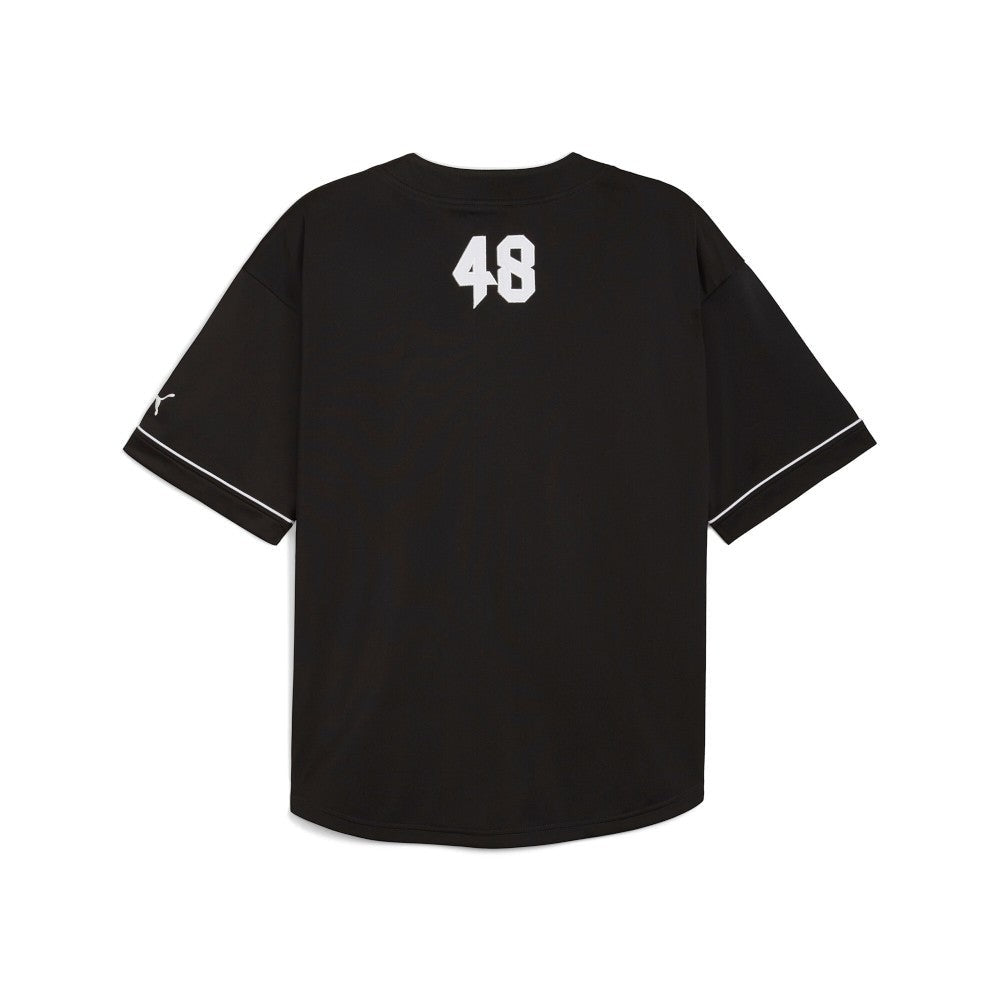 Oversized V-Neck Short Sleeve Baseball Jersey