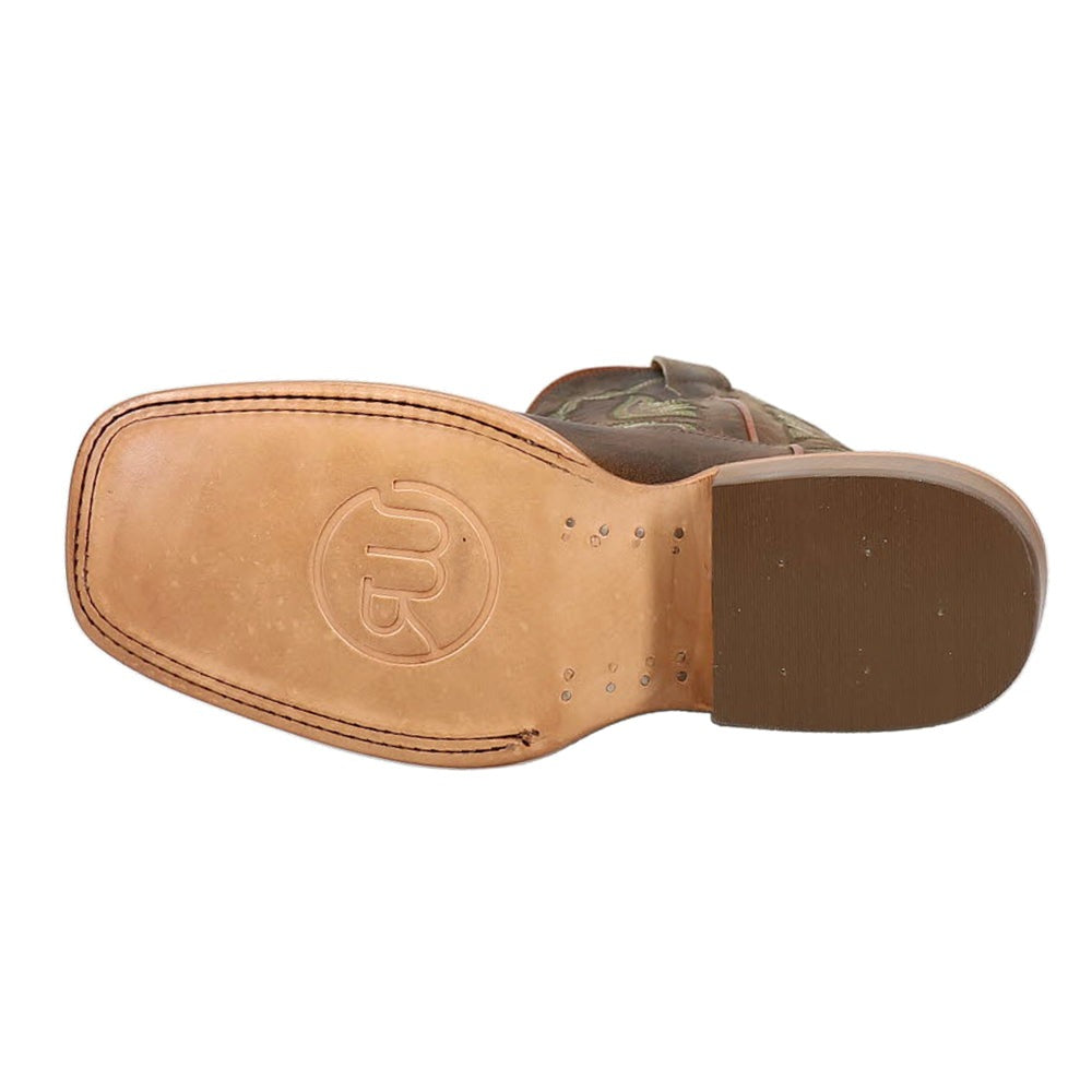 Goat Embroidered Wide Square Toe Cowboy Boots