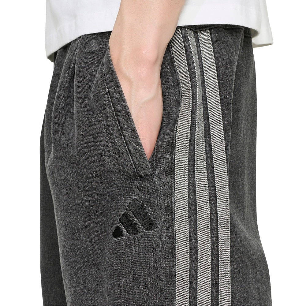 Stadium Oversized Fit Denim Full Length Open Hem Track Pants
