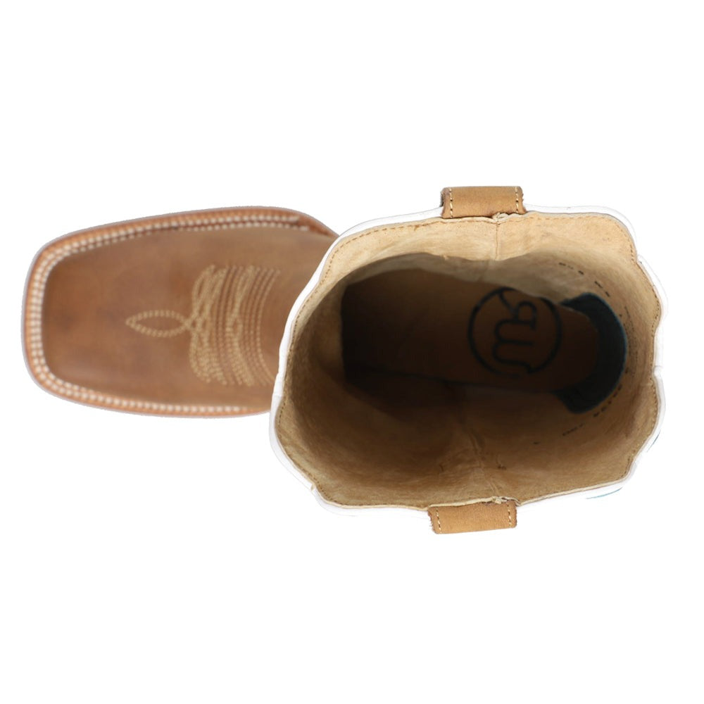 Goat Embroidered Wide Square Toe Cowboy Boots