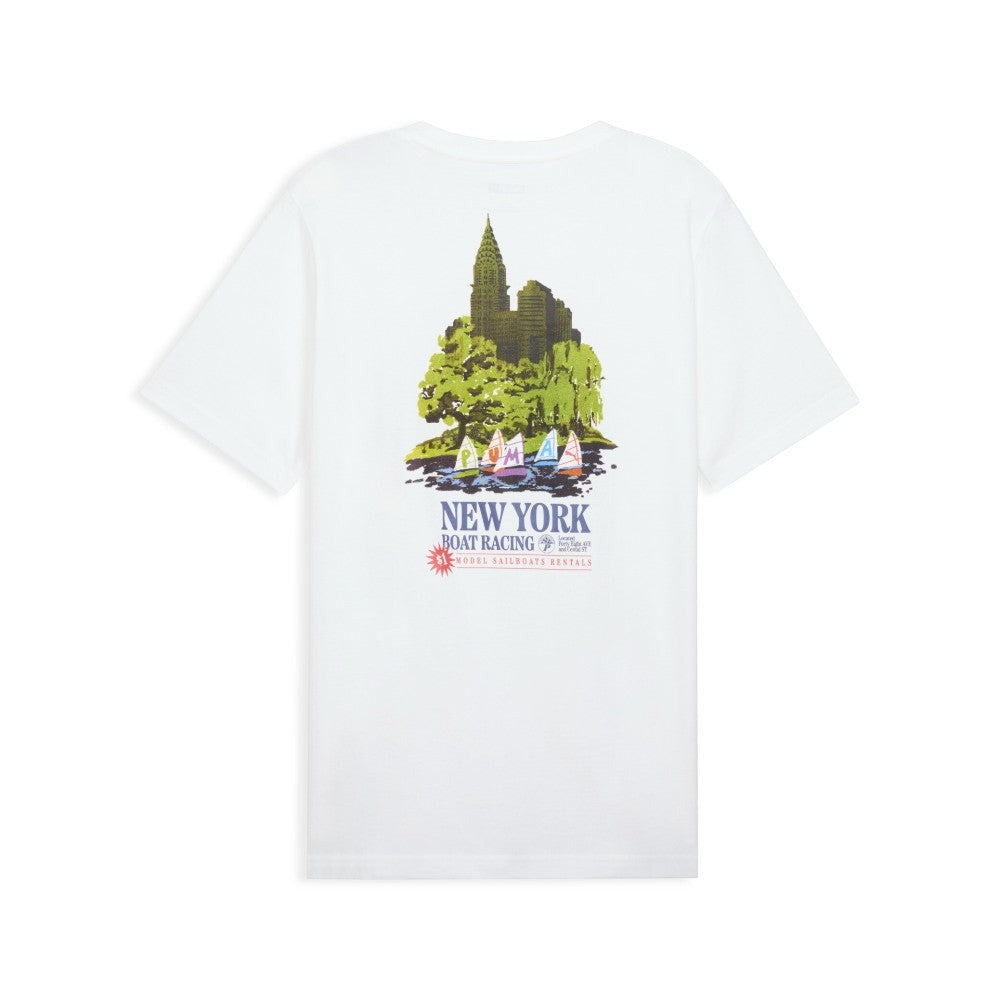 NYC Boat Racing Graphic Crew Neck Short Sleeve T-Shirt