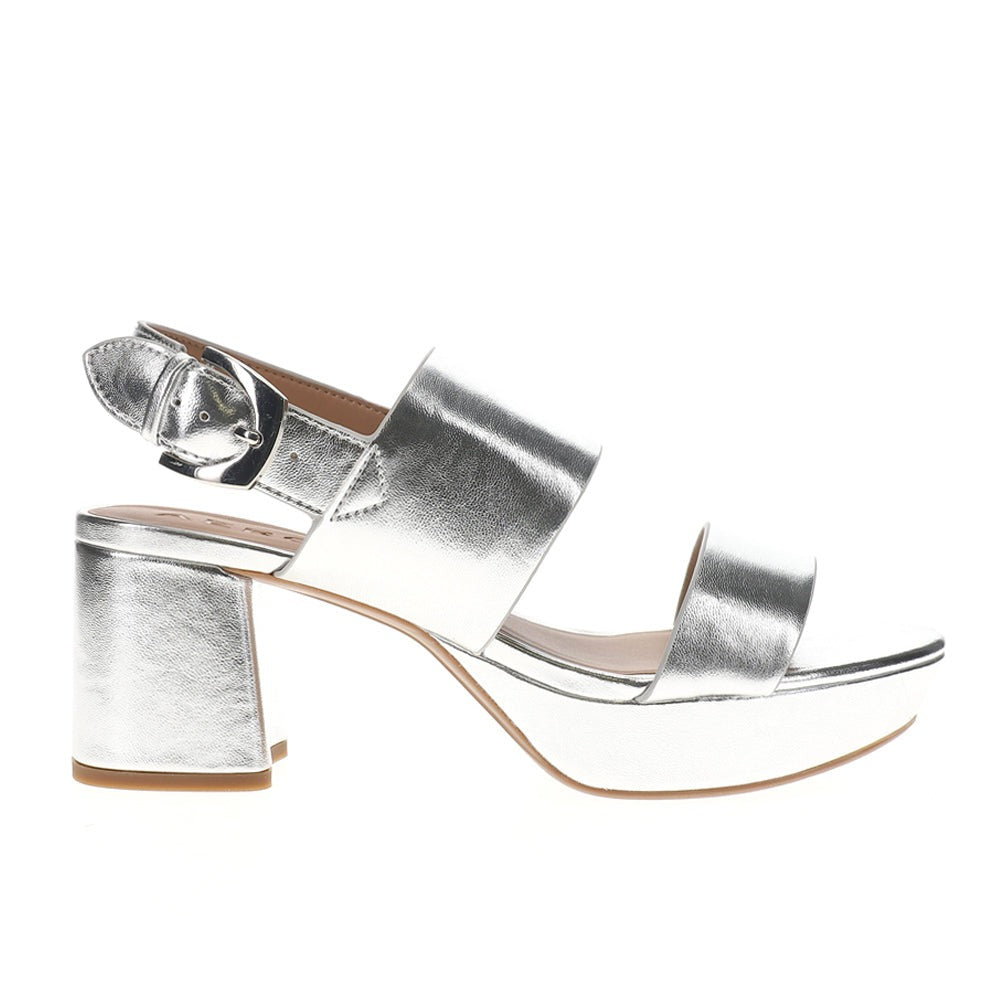 Camilia Metallic Block Heel Sandals