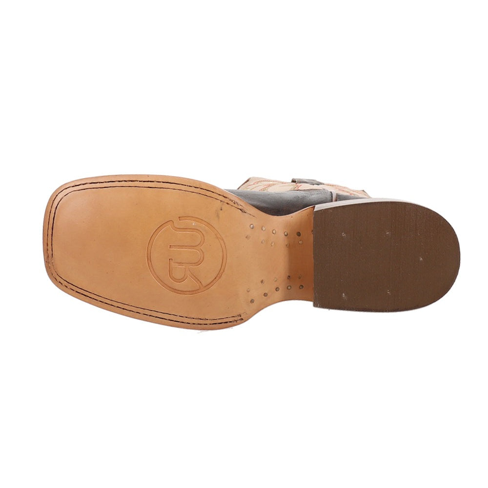 Goat Embroidered Wide Square Toe Cowboy Boots