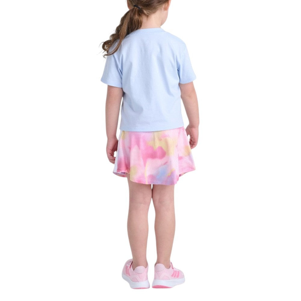 2-Piece Short Sleeve Tee and Printed Flounce Skort Set (Youth)