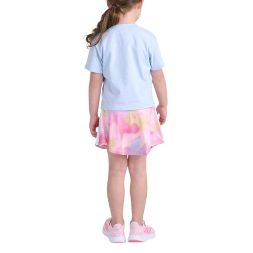 2-Piece Short Sleeve Tee and Printed Flounce Skort Set (Youth)