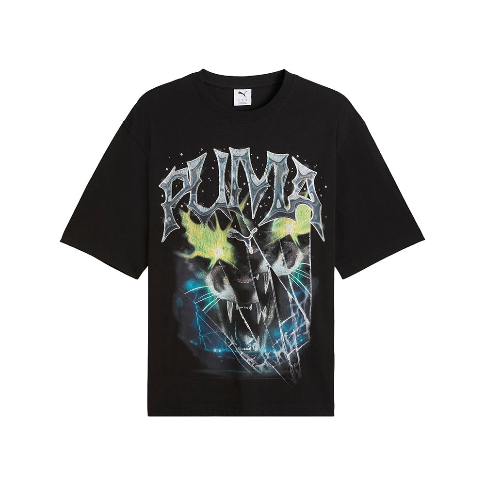 Vintage Cat Boxy Crew Neck Short Sleeve T-Shirt