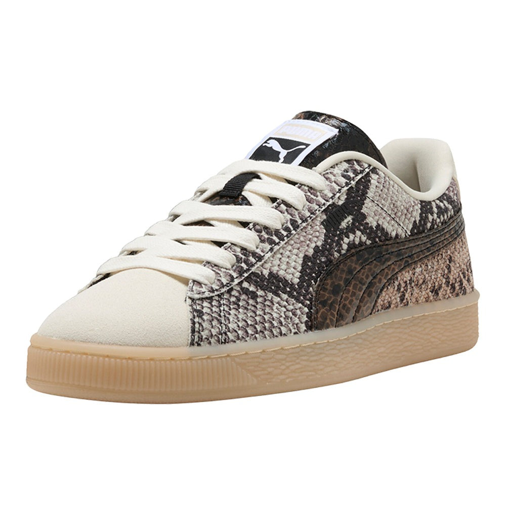 Suede Snake Print Sneakers