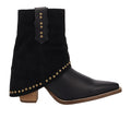 Off The Cuff Leather Snip Toe Pull On Cowboy Booties