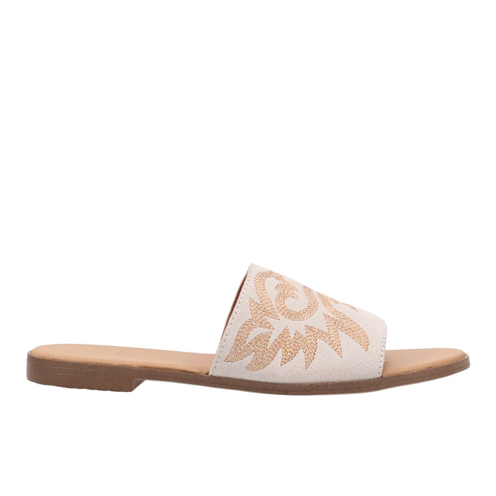 Lasso Embroidered Slide Sandals
