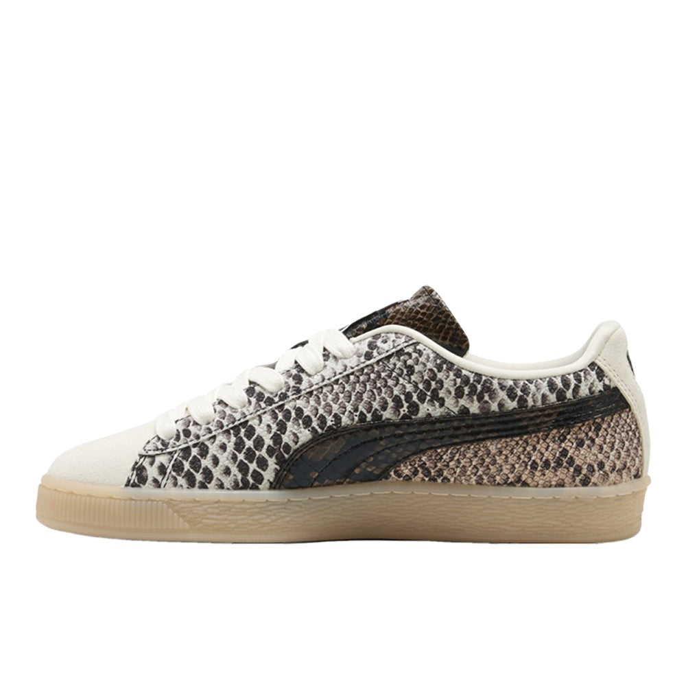 Suede Snake Print Sneakers