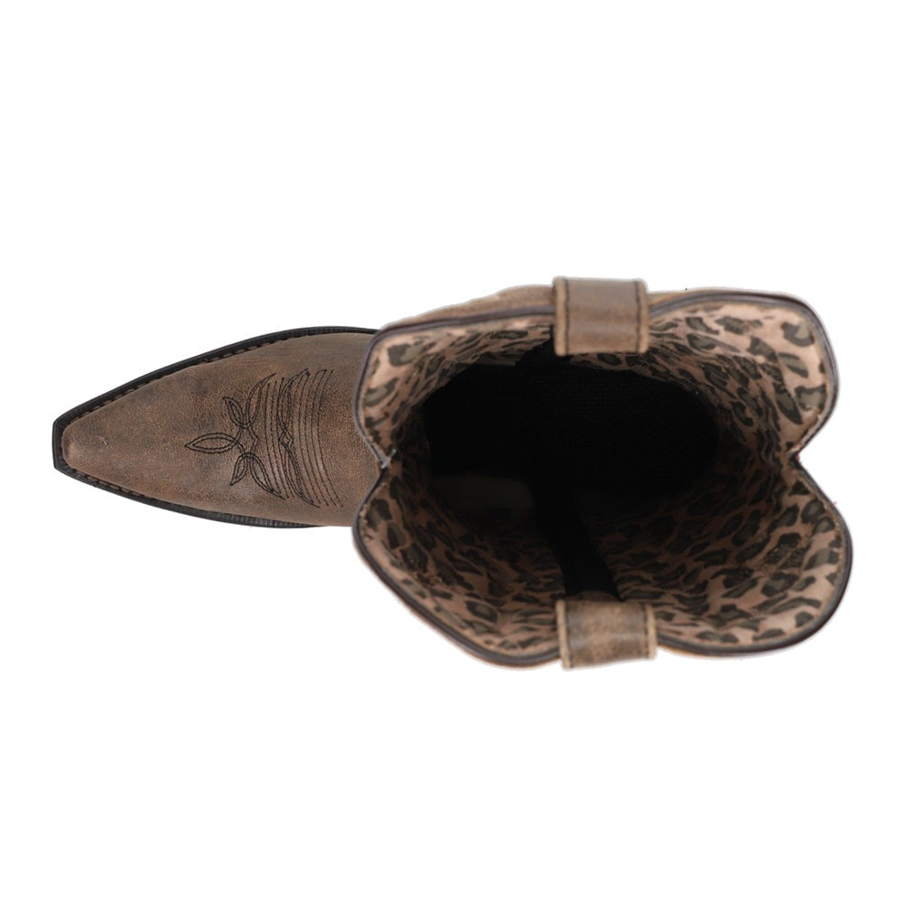 Access Embroidered Snip Toe Pull On Cowboy Boots