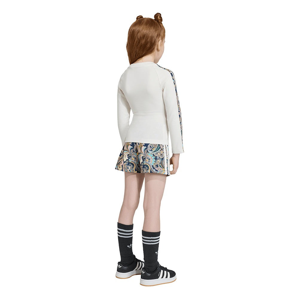 Slim Crop 3-STRIPES Long Sleeve Top/regular Wrap Skort Set