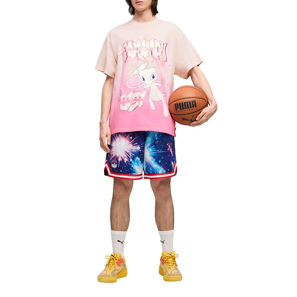 PUMA X POKÉMON Hoops Shiny Mew Graphic Crew Neck Short Sleeve T-Shirt