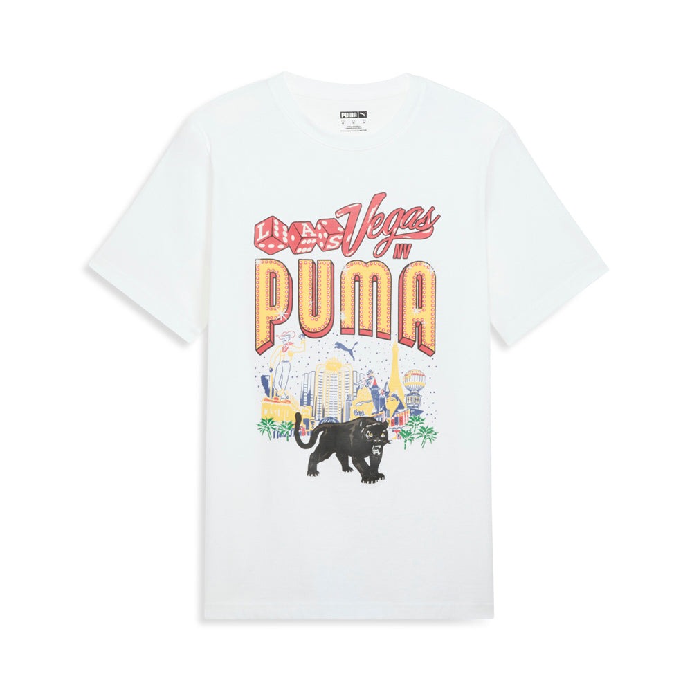 Las Vegas Neon Billboards Graphic Crew Neck Short Sleeve T-Shirt