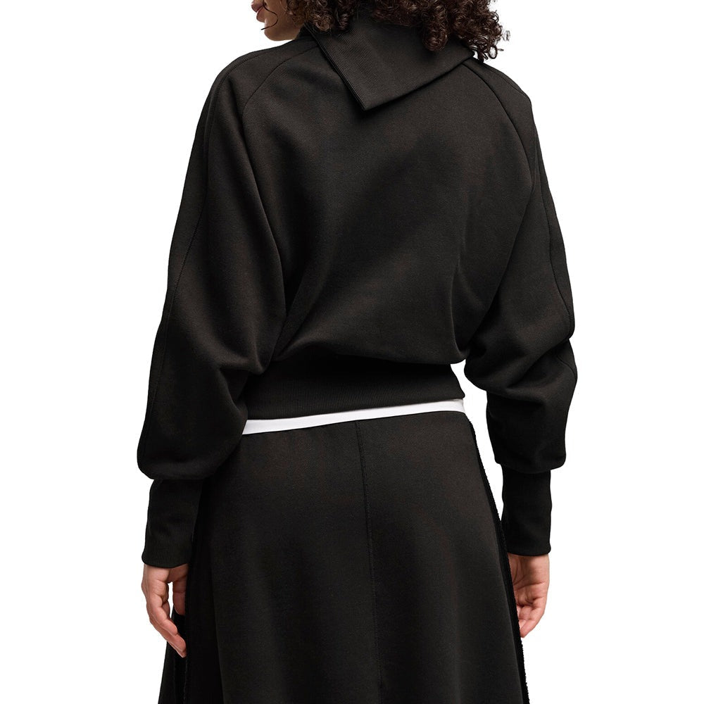 Asymmetrical Zip Crew Sweatshirt