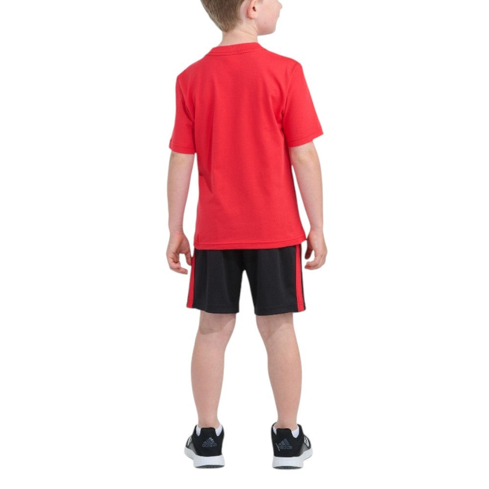 Graphic Cotton Tee 3-Stripes Short Set