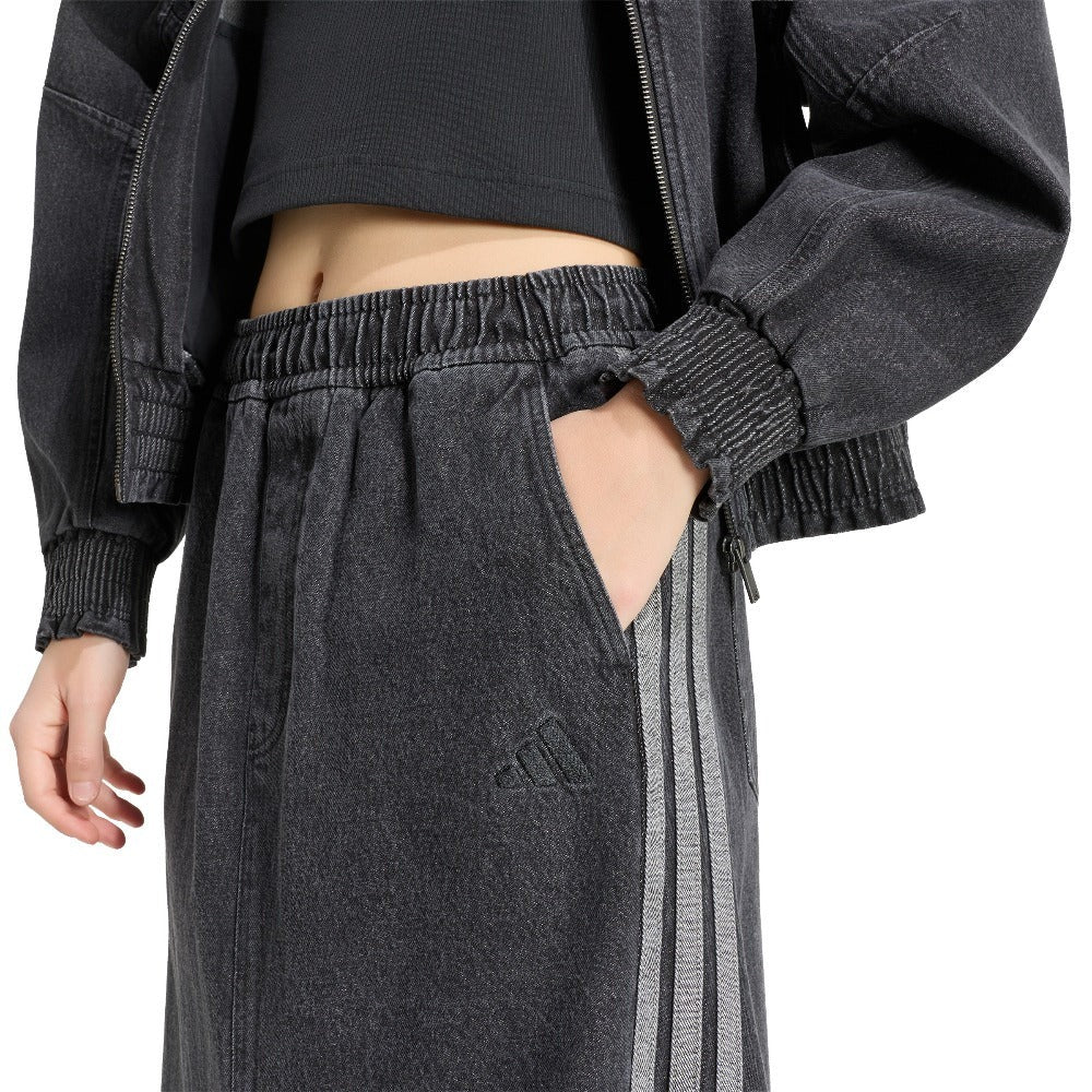 Stadium Washed Denim Loose Fit Skirt