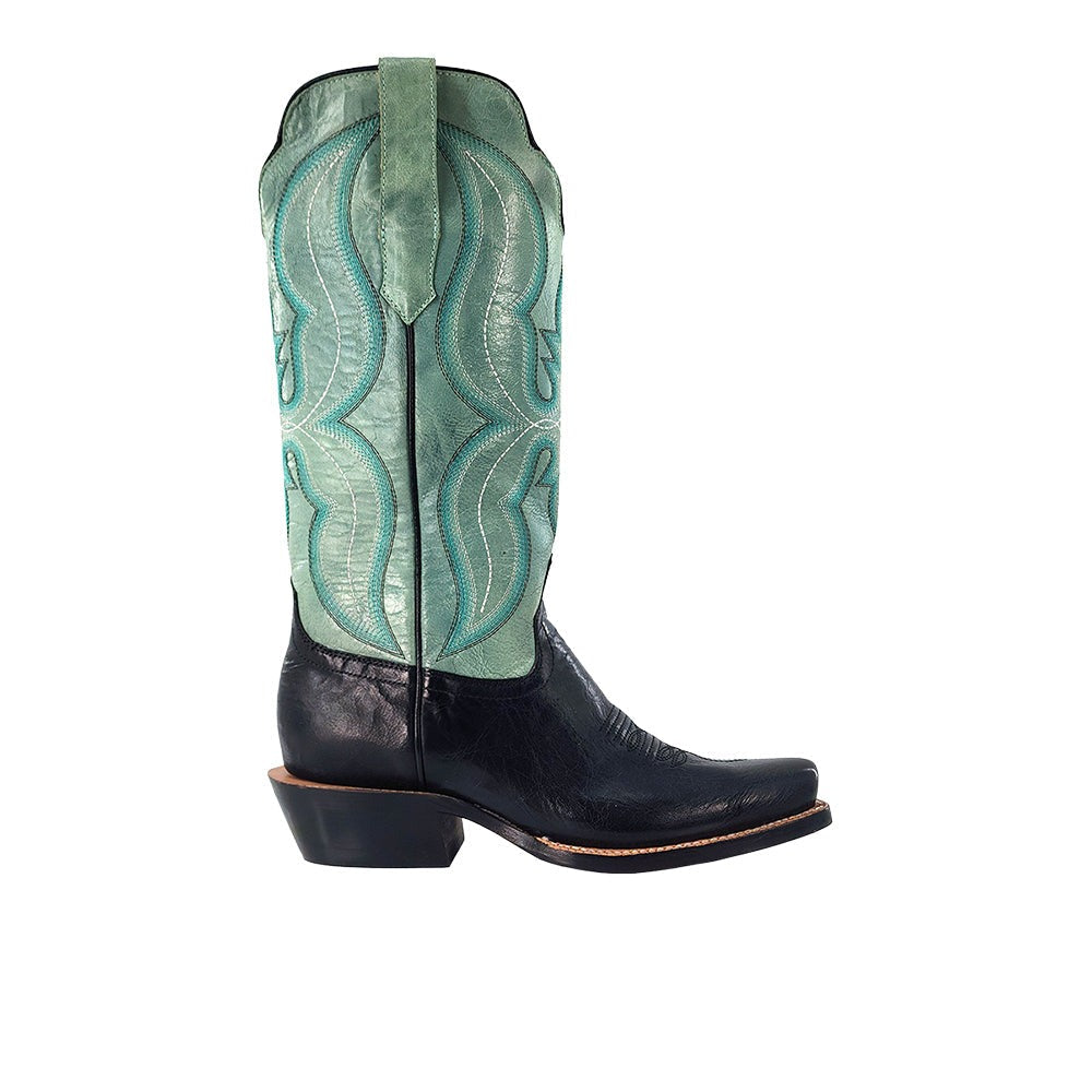 Goat Embroidered Narrow Square Toe Cowboy Boots