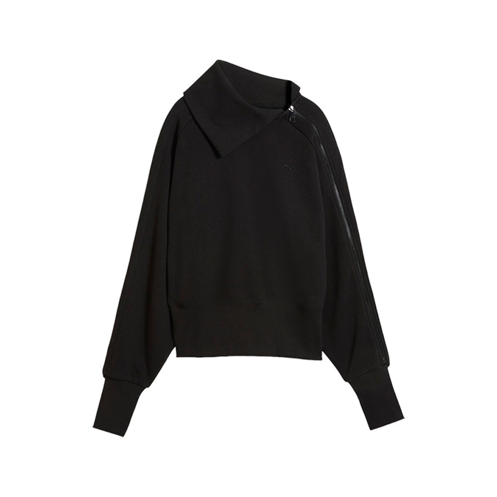 Asymmetrical Zip Crew Sweatshirt