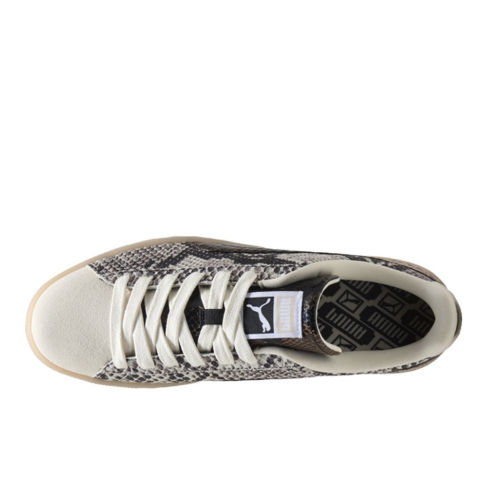 Suede Snake Print Sneakers