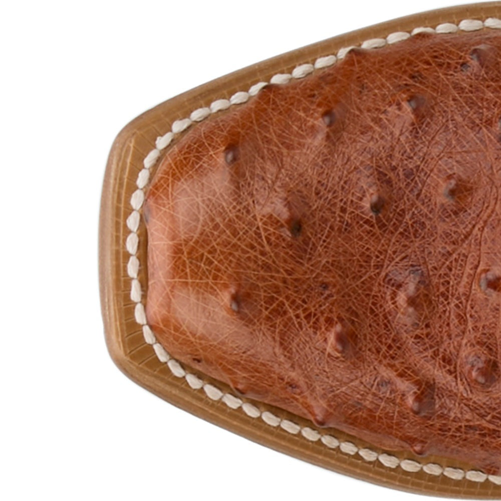 Ranchero Amber Ostrich Square Toe Cowboy Boots