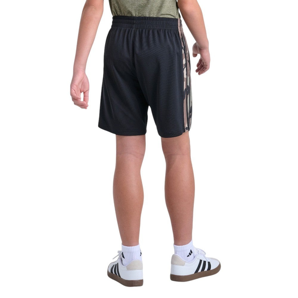 Elastic Waistband Essentials Printed 3-Stripes Short