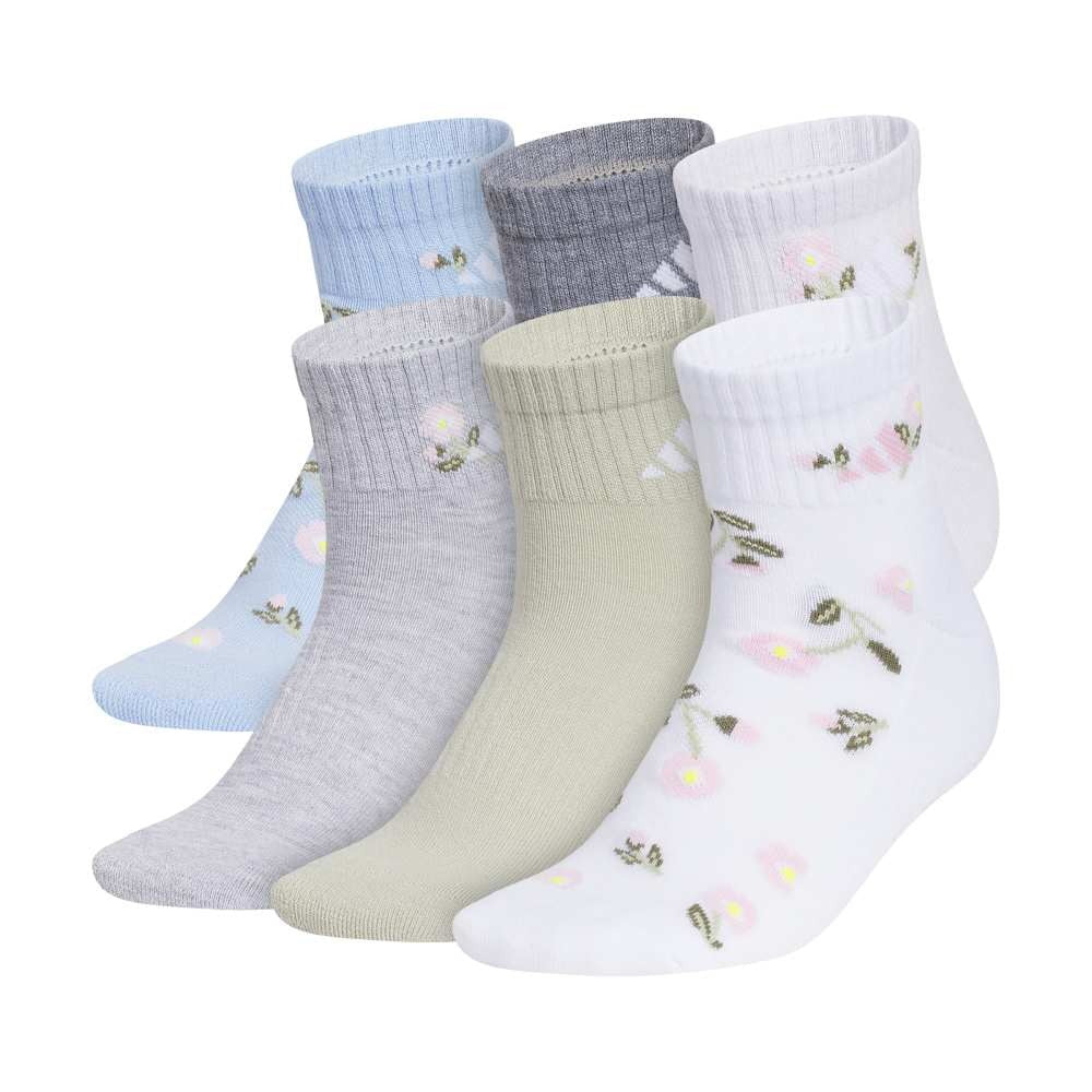 Athletic Cushioned Graphic 6-Pack Quarter Socks