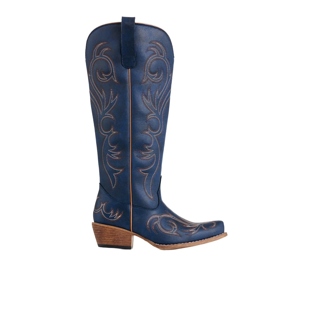 Ryder Embroidered Snip Toe Zippered Cowboy Boots