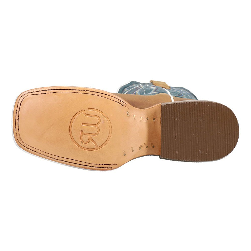 Goat Embroidered Wide Square Toe Cowboy Boots