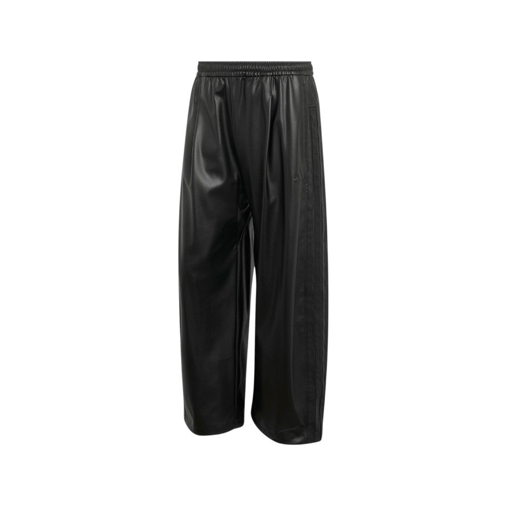 Stadium Oversized Fit Fake Leather Full Length Open Hem Pants